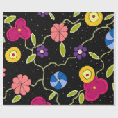 Cadeau Papier à enveloppement floral moderne (Plat)