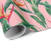 Cadeau Papier à enveloppement floral tropical (Coin rond)