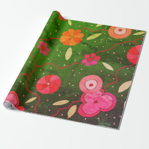 Cadeau Papier à enveloppement floral Vintage