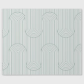 Cadeau Papier à enveloppement géométrique vert et blanc (Plat)