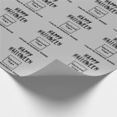 Cadeau Papier à enveloppement gris Halloween d'entreprise (Coin)