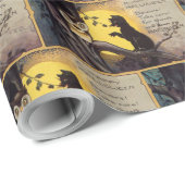 Cadeau Papier à enveloppement Halloween Halloween Cat War (Coin rond)