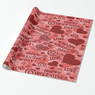 Cadeau Papier à enveloppement Heureuse Sainte-Valentin ro