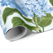 Cadeau Papier à enveloppement Hydrangea bleu (Coin rond)