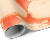 Cadeau Papier à enveloppement JAPONAIS GRAS BUNNY (Coin rond)