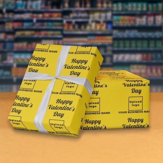 Cadeau Papier à enveloppement jaune Saint-Valentin