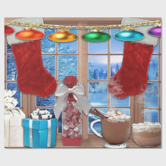 Cadeau Papier à enveloppement Joyeuses Fêtes (Plat)