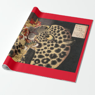 Cadeau Papier à enveloppement LEOPARD JAPONAIS