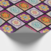 Cadeau Papier à enveloppement Mandalas de couleur - Noir (Coin)