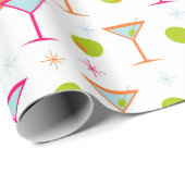 Cadeau Papier à enveloppement martiniquais et olives (Coin rond)