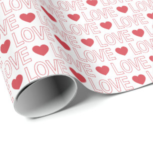 Cadeau Papier à enveloppement Motif d'amour - Plan rouge