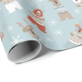 Cadeau Papier à enveloppement Motif de chiot (Coin rond)