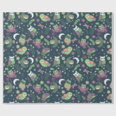 Cadeau Papier à enveloppement Motif de hibou (Plat)