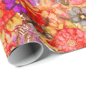 Cadeau Papier à enveloppement Motif Protea (Coin rond)