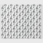 Cadeau Papier à enveloppement musical Clé Arbre (Plat)