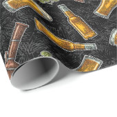 Cadeau Papier à enveloppement noir de bière SW (Coin rond)