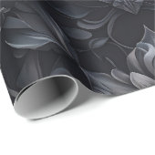 Cadeau Papier à enveloppement noir gothique foncé (Coin rond)