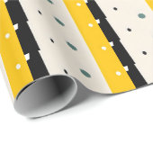 Cadeau Papier à enveloppement noir jaune (Coin rond)