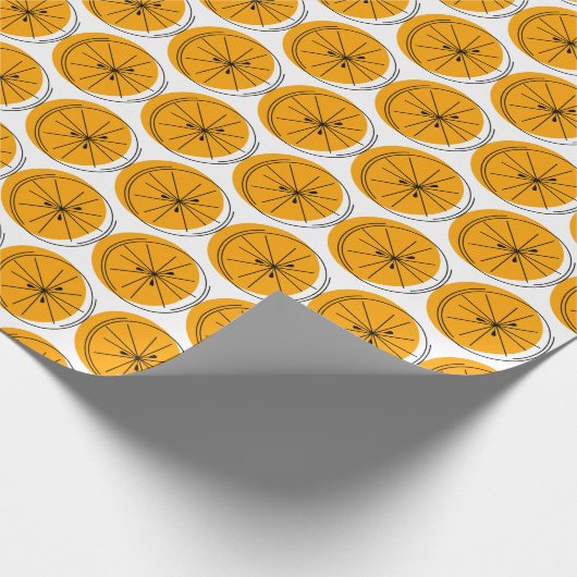 Cadeau Papier à enveloppement orange Citrus (Coin)