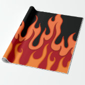 Cadeau Papier à enveloppement Orange Flames (Déroulé)