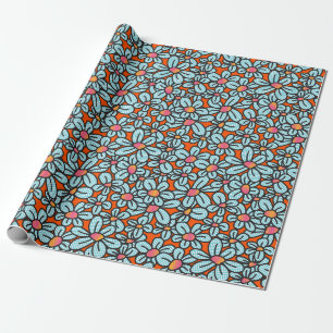 Cadeau Papier à enveloppement orange Pop Flower