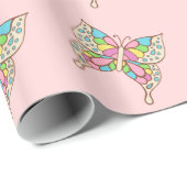 Cadeau Papier à enveloppement papillon (Coin rond)