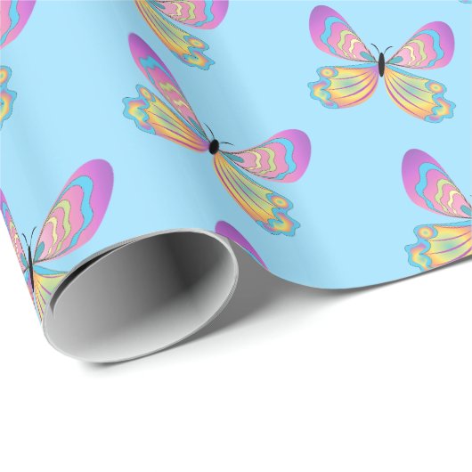 Cadeau Papier à enveloppement papillon (Coin rond)