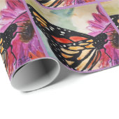 Cadeau Papier à enveloppement papillon monarque (Coin rond)