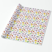 Cadeau Papier à enveloppement papillon multicolore (Déroulé)