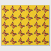 Cadeau Papier à enveloppement papillon orange (Plat)