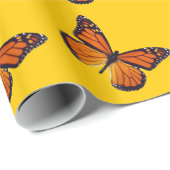 Cadeau Papier à enveloppement papillon orange (Coin rond)