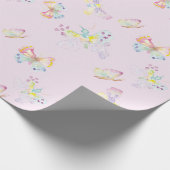 Cadeau Papier à enveloppement papillon rose (Coin)