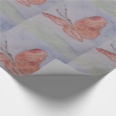 Cadeau Papier à enveloppement papillon rose (Coin)