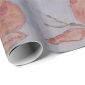 Cadeau Papier à enveloppement papillon rose (Coin rond)