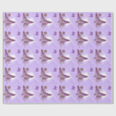 Cadeau Papier à enveloppement papillon violet (Plat)