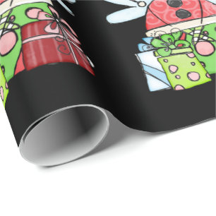 Cadeau Papier à enveloppement Père Noël Black Christmas A