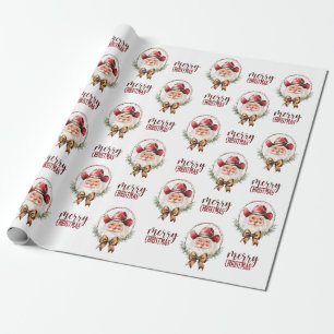 Cadeau Papier à enveloppement Père Noël Cowboy