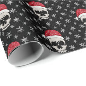 Cadeau Papier à enveloppement Père Noël crâne (Coin rond)