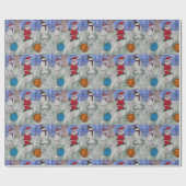 Cadeau Papier à enveloppement père Noël & Snowmen (Plat)
