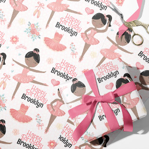 Cadeau Papier à enveloppement personnalisé Ballerina noir