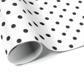 Cadeau Papier à enveloppement Pois blanc/noir (Coin rond)
