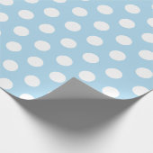 Cadeau Papier à enveloppement Polka bleu blanc et bleu bé (Coin)