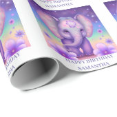 Cadeau Papier à enveloppement PURPLE Eléphant mou (Coin rond)