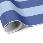 Cadeau Papier à enveloppement rayé bleu clair et foncé (Coin rond)