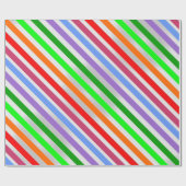 Cadeau Papier à enveloppement rayé coloré (Plat)