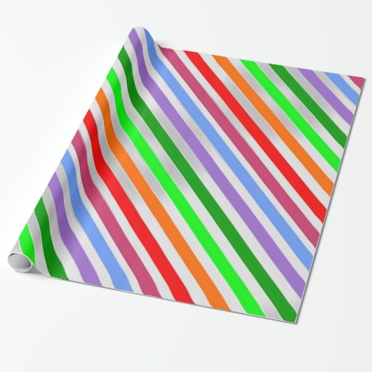Cadeau Papier à enveloppement rayé coloré (Déroulé)