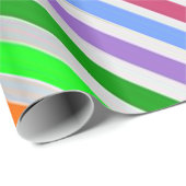 Cadeau Papier à enveloppement rayé coloré (Coin rond)