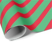 Cadeau Papier à enveloppement rayé de Noël (Coin rond)