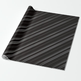 Cadeau Papier à enveloppement rayé noir