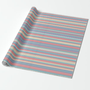 Cadeau Papier à enveloppement rayé pastel d'été